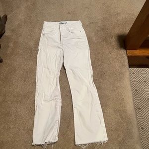 ZARA White Straight Jeans